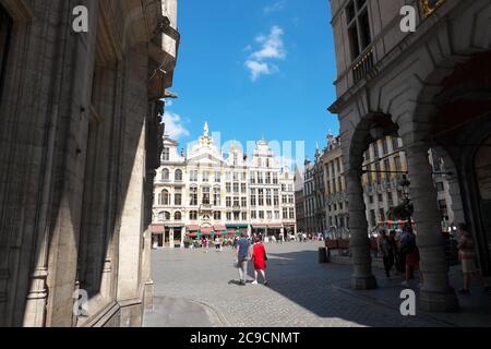 Bruxelles, Belgio - la magnifica Grand Place nell'estate 2020 Foto Stock