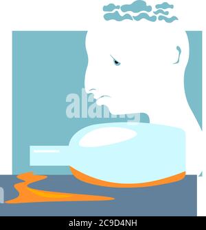 Uomo ubriaco, illustrazione, vettore su sfondo bianco Illustrazione Vettoriale