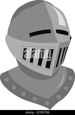 Casco Knight, illustrazione, vettore su sfondo bianco Illustrazione Vettoriale