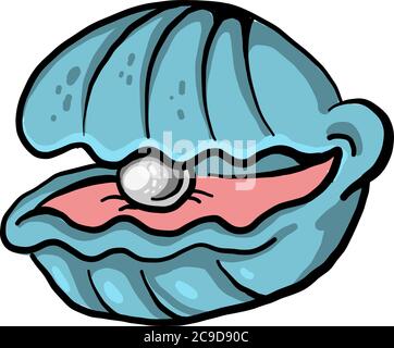 Oyster blu, illustrazione, vettore su sfondo bianco Illustrazione Vettoriale
