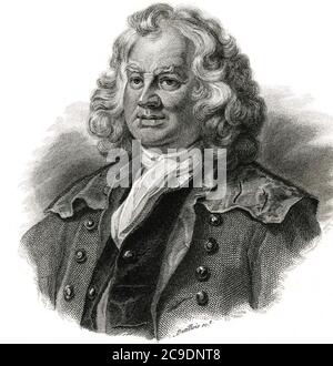 TJOMAS CORAM (c 1668-1751), capitano e filantropo inglese, ha creato l'Ospedale di Fondamento Foto Stock