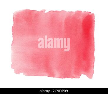 Sfondo a trama rossa acquerello. Clipart astratte. Illustrazione disegnata a mano isolata su sfondo bianco. Foto Stock