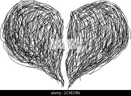 illustrazione vettoriale di un cuore rotto Illustrazione Vettoriale