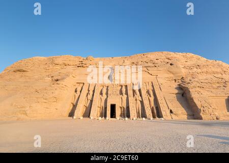 Tempio di Hathor, Abu Simbel, Egitto Foto Stock