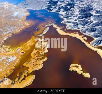 Vista aerea, Laguna de Antofagasta, Antofagasta de la Sierra, la Puna, Argentina, Sud America, America Foto Stock