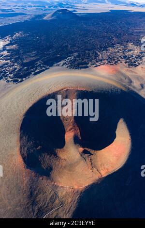 Vista aerea, Lava e Vulcano, Antofagasta de la Sierra, la Puna, Argentina, Sud America, America Foto Stock