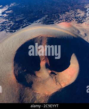 Vista aerea, Lava e Vulcano, Antofagasta de la Sierra, la Puna, Argentina, Sud America, America Foto Stock