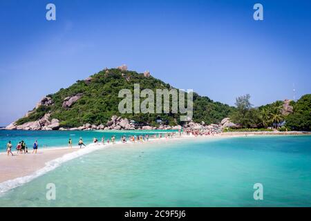 Piccola isola di Koh Nangyuan - Koh Tao, Thailandia Foto Stock