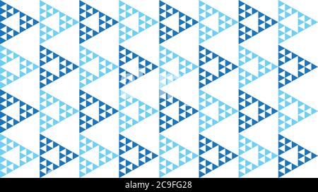 Illustrazione di un vettore di campitura senza giunture a triangolo geometrico astratto. Modello di progettazione di sfondo. Tema di colore azzurro. Illustrazione Vettoriale