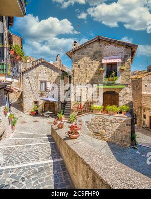 Castelnuovo di Porto, piccolo e bellissimo borgo in provincia di Roma, Lazio, Italia. Foto Stock