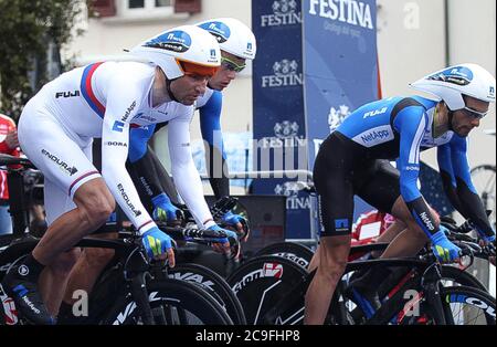 Team Team NetApp - Endura durante il Tirreno Adriatico 2013, ,San Vincenzo - Donoratico (16,9 km) il 06 2013 marzo a San Vincenzo, Itale - Foto Laurent Lairys / DPPI Foto Stock