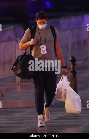 Washington, DC, Stati Uniti. 30 luglio 2020. Il Toronto Blue Jays della Major League Baseball ha visto uscire Nationals Park dopo una perdita del 6-4 contro i Washington Nationals durante la stagione abbreviata COVID-19 a Washington, DC il 30 luglio 2020. Credit: Mpi34/Media Punch/Alamy Live News Foto Stock