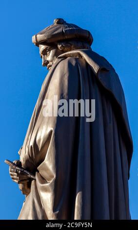 Statua di Rembrandt, Rembrandtplein, Amsterdam, Paesi Bassi, Foto Stock