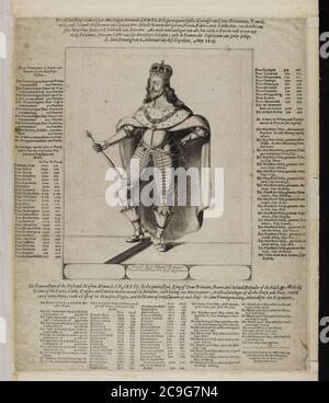 Jacobite Broadside - Ritratto di Carlo i (1600-1649) 08. Foto Stock