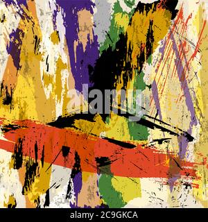 composizione astratta dello sfondo, con tratti e schizzi Illustrazione Vettoriale