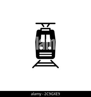 Vista frontale dell'icona Train. Semplice segno, logo. Illustrazione Vettoriale