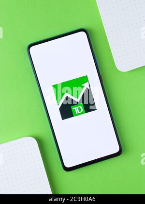 Assam, india - agosto 2, 2020 : TD Ameritrade un broker che offre una piattaforma elettronica di trading per investire e commerciare. Foto Stock