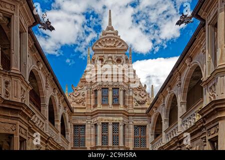 Pellerhaus, cortile interno, Renaissance, Historical Mile, Norimberga, Franconia Centrale, Franconia, Baviera, Germania Foto Stock