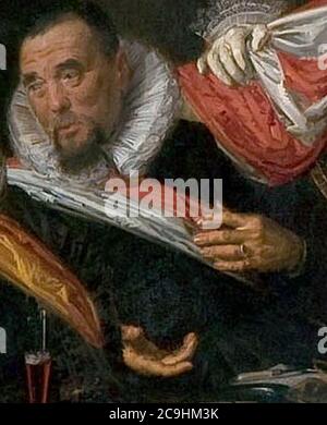 Jacob Laurensz - dettaglio del banchetto degli ufficiali della Società San Giorgio Milizia nel 1616 da Frans Hals. Foto Stock