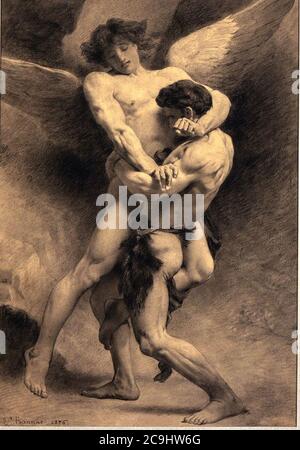 Jacob Wrestling con l'Angelo di Leon Bonnat. Foto Stock