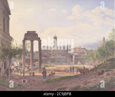 Jakob Alt - Das Forum Romanum in Rom - 1837. Foto Stock