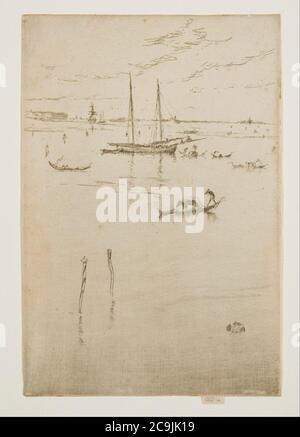 James Abbott McNeill Whistler - la laguna piccola, dai ‘dodici Etchings‘, conosciuto anche come il ‘primo set di Venezia‘ Foto Stock