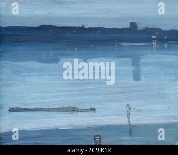 James Abbott McNeill Whistler - Nocturne - Blu e Argento - Chelsea Foto Stock