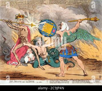 James Gillray - peccato, morte e diavolo Foto Stock