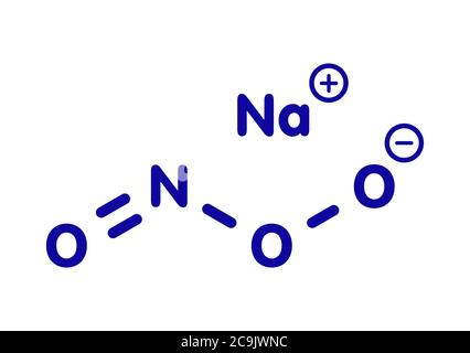 Il perossinitrito (sodio) specie reattive di azoto molecola. Formata mediante la reazione dei radicali liberi di ossido nitrico e superossido nel corpo umano. Foto Stock