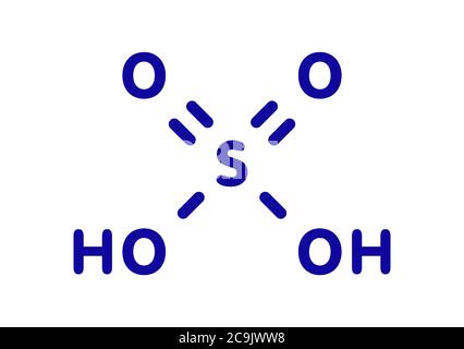 L'acido solforico (acido solforico) è un acido minerale forte altamente  corrosivo con formula molecolare H2SO4. È un pungente-etereo, incolore a  scivolare Foto stock - Alamy