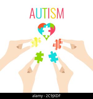 Consapevolezza dell'autismo, illustrazione concettuale. Foto Stock