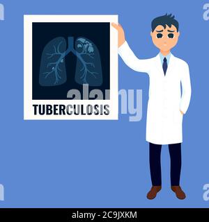 Diagnosi di tubercolosi, illustrazione. Foto Stock