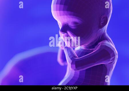 Feto, settimana 30, illustrazione. Foto Stock