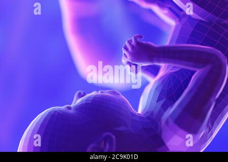 Feto, settimana 37, illustrazione. Foto Stock