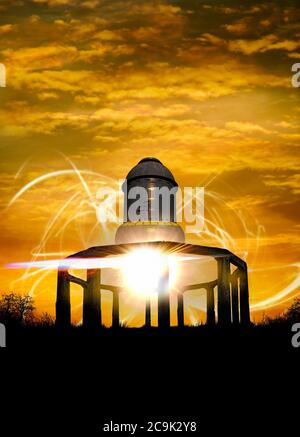 Arma segreta nazista, illustrazione. Questa è 'la Campana' (in tedesco: Die Glocke), un'arma segreta rumata sviluppata dalla Germania nazista in Slesia (il Re ceco Foto Stock