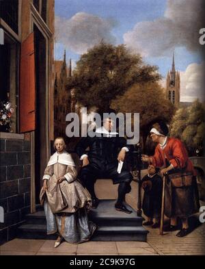 Jan Steen - un Burgher di Delft e sua figlia Foto Stock