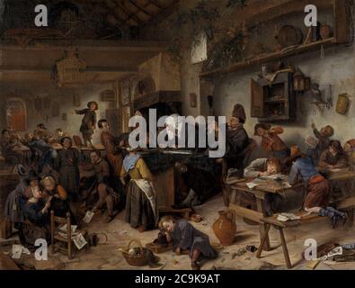 Jan Steen - Una scuola per ragazzi e ragazze Foto Stock