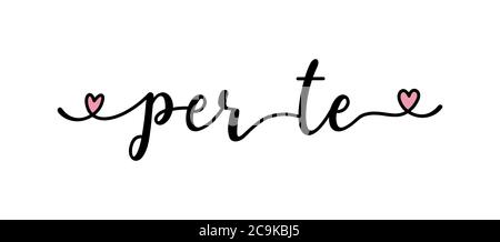 Citazione manoscritta per te come banner in italiano. Tradotto per voi. Lettere per intestazione, etichetta, pubblicità, etichetta, volantino Illustrazione Vettoriale