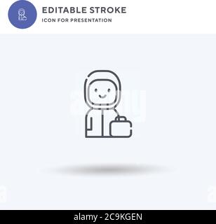 Vettore di icone immigrate, segno piatto riempito, pittogramma solido isolato su bianco, illustrazione del logo. Icona immigrante per la presentazione. Illustrazione Vettoriale