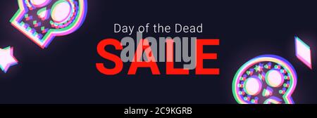 Banner Day of the Dead sale. Poster di verifica DIA de Muertos Illustrazione Vettoriale