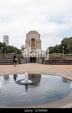 Esterno dell'ANZAC Memorial, Hyde Park, Sydney, Australia Foto Stock