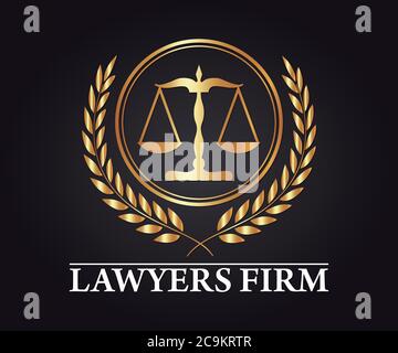 Studio di Avvocato di lusso e l'Avvocato Company Logo Vector Design Illustrazione Vettoriale