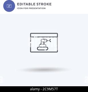 Vettore icona serpente, segno piatto riempito, pittogramma solido isolato su bianco, illustrazione del logo. Icona Snake per la presentazione. Illustrazione Vettoriale