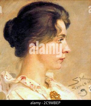 Kroyer Peder Severin - Marie in Profile - Scuola Danese - XIX e inizio XX secolo Foto Stock