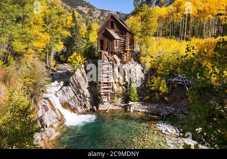 Crystal Mill in legno Powerhouse in Colorado Foto Stock