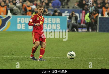 Monreal durante la qualificazione Coupe du Monde 2014 Francia - Espagne 2013, il 26 2013 marzo a Stade de France, Francia- Foto Laurent Lairys / DPPI Foto Stock