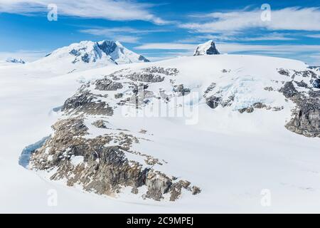 Campo di ghiaccio della Patagonia settentrionale, vista aerea, Parco Nazionale Laguna San Rafael, Regione di Aysen, Patagonia, Cile Foto Stock