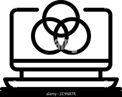 Icona del sistema operativo del notebook, stile struttura Illustrazione Vettoriale
