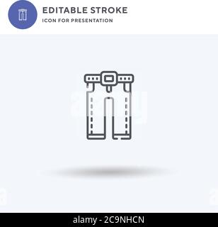 Vettore icona jeans, segno piatto riempito, pittogramma solido isolato su bianco, illustrazione del logo. Icona jeans per la presentazione. Illustrazione Vettoriale