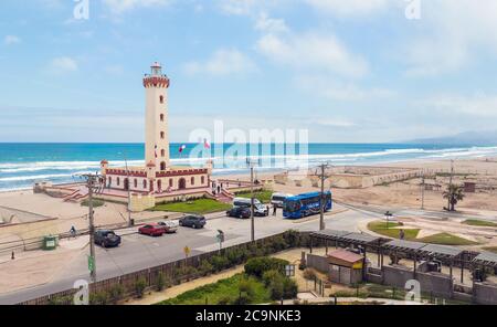 LA SERENA, CILE - 7 NOVEMBRE 2016: Vista panoramica del Faro Monumentale di la Serena. Il Faro è una delle attrazioni turistiche più popolari Foto Stock